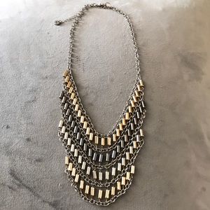 LOFT gold and pewter chain statement Necklace